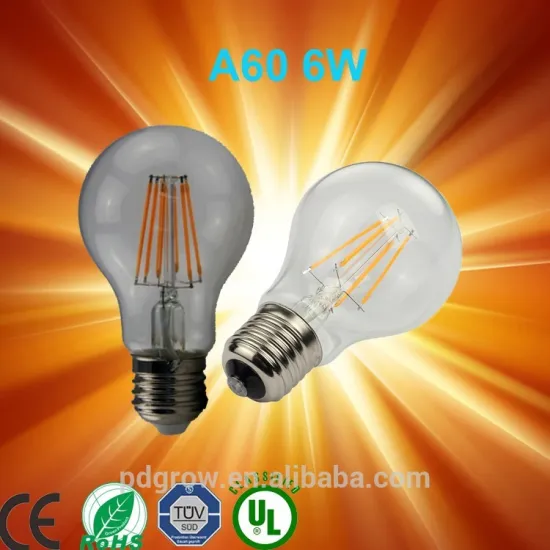 6Watt A60 LED Filament Light Bulb Easy installation easily fitted for ordinary E27 medium incandescent screw or CFL light bulb