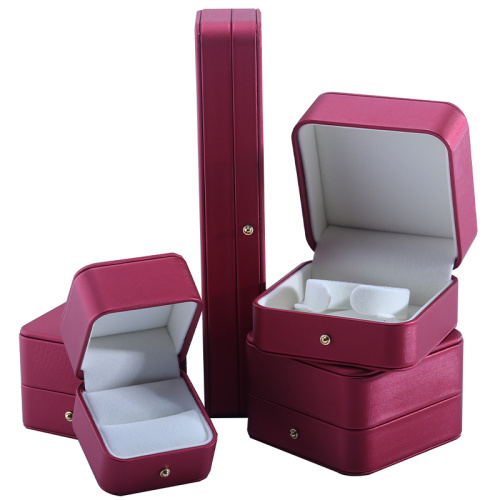 Custom Wholesale Red PU Leather Jewelry Packaging Box