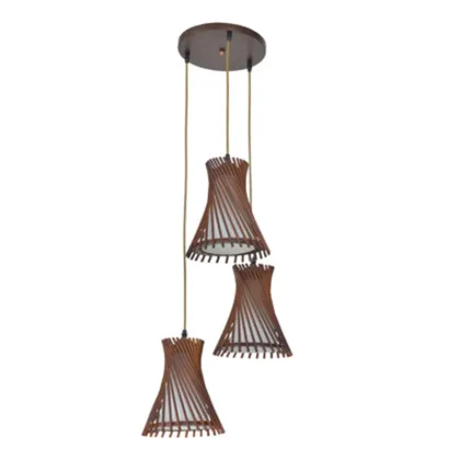 E27 Wooden Frame Chandelier Pendant lamp