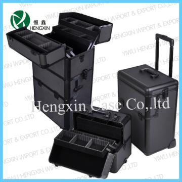 wholesale professional makeup train cases cosmetic trolley beauty case