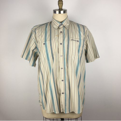 Men's striped plus size beach shirts short sleeve