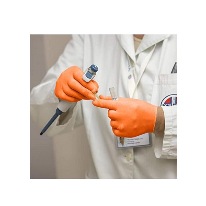 Hot selling Nitrile exam gloves with orange