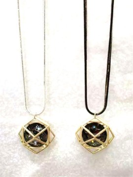 Fashion Necklace, Brass Zircon Pendant Necklace, PT2107.
