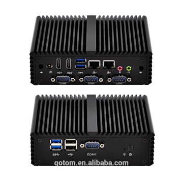 Q410P Qotom Mini PC 12V Fanless 3215U Dual Gigabit LAN 4 RS232