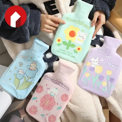 Small flower-patterned hot water bag