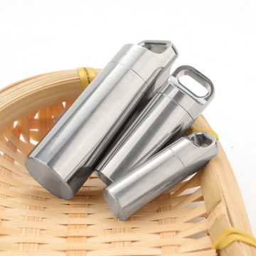 Titanium pil doos sleutelhanger - draagbare waterdichte mini reiszak sleutelhanger ta1