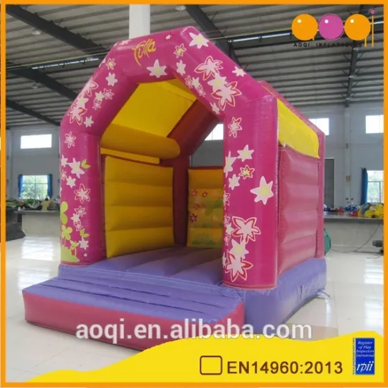 AOQI commercial use pink inflatable bouncer for girl with free EN14960 certificate