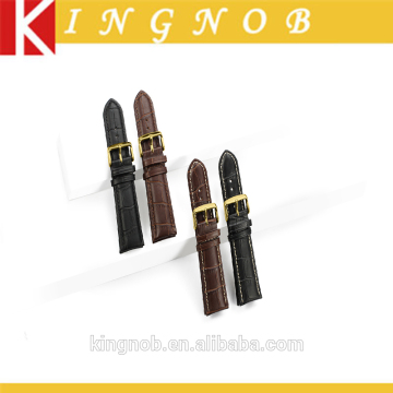 14 16 18 19 20 21 22 24mm Stainless Steel Gold Pin Buckle Calf Leather Watch Band Strap