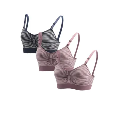 Wholesale Pregnant Women Striped Push-Up Bra - Free Samples, Seamless, Adjustable, Feeding Bra
