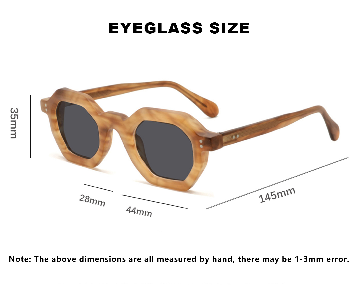 Geometric Hexagon Acetate glasses