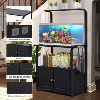 Heavy Duty Metal Fish Tank Stand with Cabinet Storage