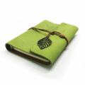 Custom Vintage Leaf Decor Faux Cow Leather Notebook