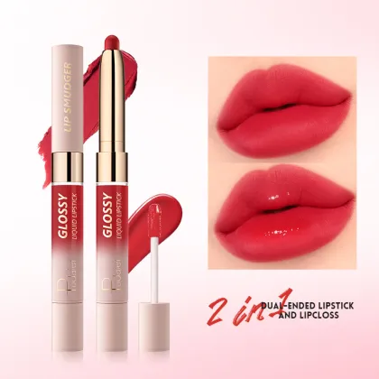 10-Color Two-Head Lipstick Lip Gloss Matte Liquid Velvet Lip Glaze