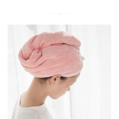 Coral pile gorro de ducha engrosado gorro de cabello seco