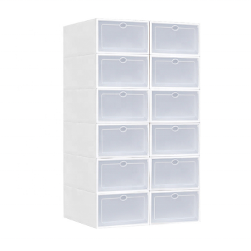 Factory Direct Clear Stackable Side Opening Plastic Shoe Box Organizer