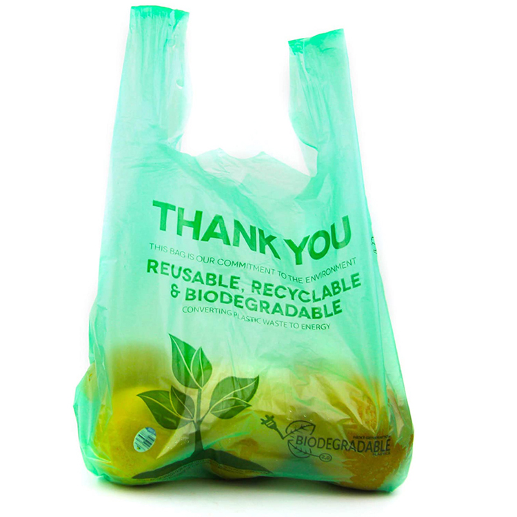 Wholesale Thank You Shopping PE Plastic Grocery T-Shirt Bags With Logos