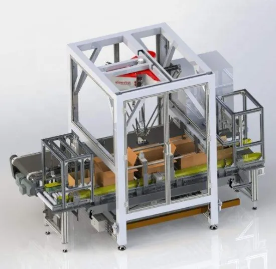 Sachet Automatic Case Packer Machine: Spider Robot Packing Pouches into Cartons