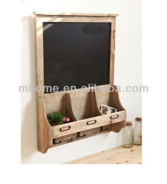 multiple vintage industry wooden wall rack with blackboard