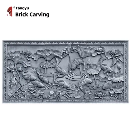 Golden Fish Brick Carving Mural