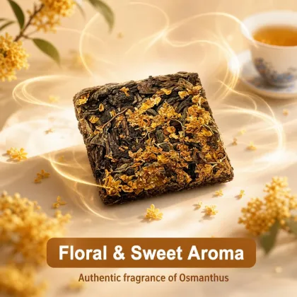 2026 Vintage Premium Chinese GABA Osmanthus Black Tea, Natural Sweet Osmanthus Scent, 8g Mini Compressed Square Tea Slabs, Pack