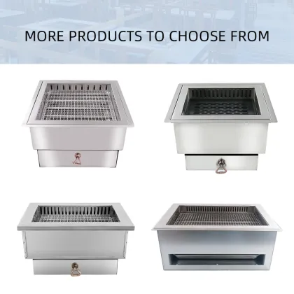 Heating tube barbecue dining table