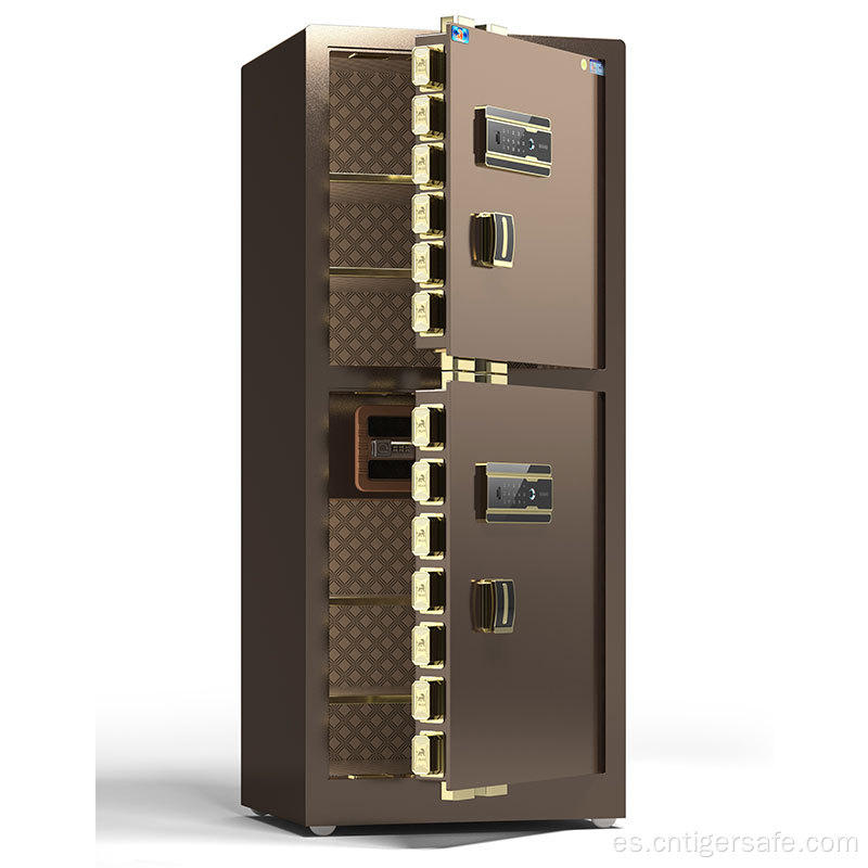 Tiger Safes Brown de 2 puertas de 180 cm de altura con bloqueo de huellas dactilares