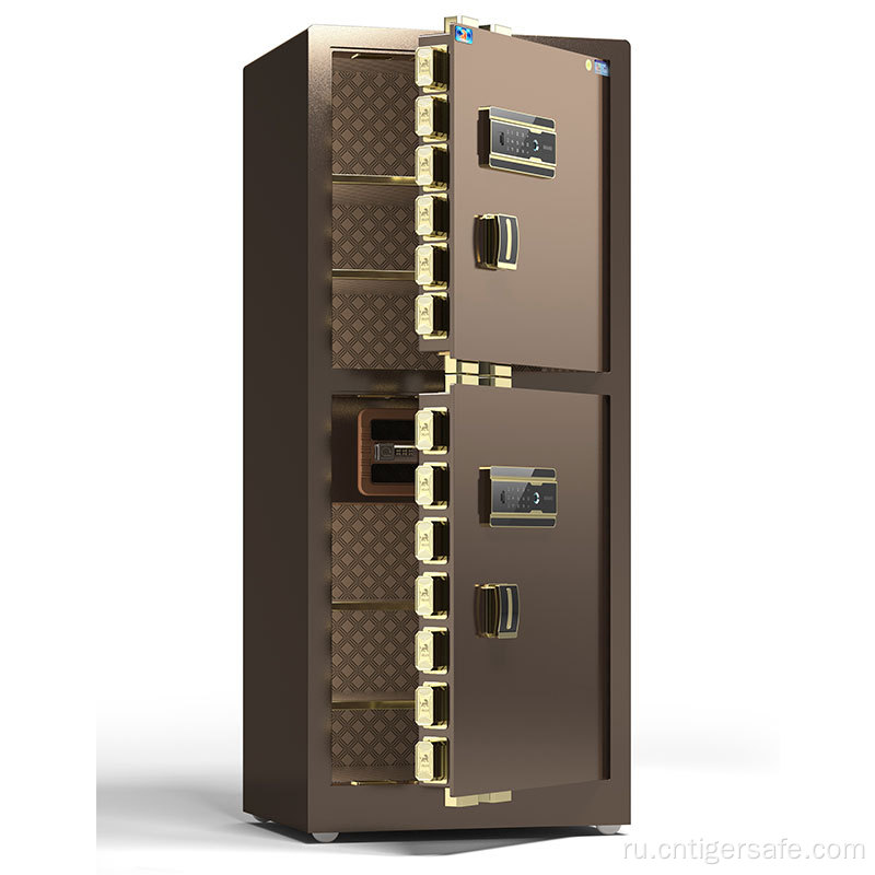 Tiger Safes 2-дверные коричневые 180 см высотой замок отпечатков пальцев