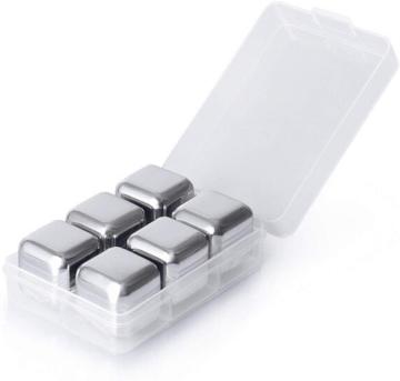Stainless Steel Chilling Cubes: Reusable Ice Cube Whiskey Stones Kit with Tongs and Storage Tray