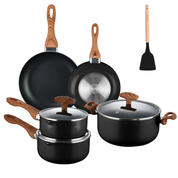 Sustainable Forged Aluminum Cookware Set with Non-Stick Granite Coating