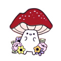 Mushroom Enamel Pin Cute Nature Flower BroochKawaii Red umbrella Jewelry