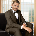WYWK Men's 3-Piece Suit Banquet Prom Wedding Set-Brown-L