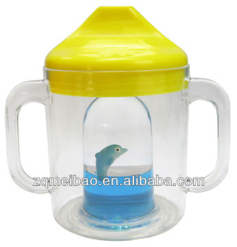 double wall acrylic tumbler with double handles,double insulated tumblers with handle