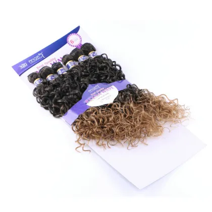 xuchang dadi factory wholesale reyna wave 6pcs synthetic hair weaving,ombre color double weft synthetic hair extensions