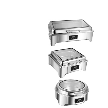 Professional Hydraulic 6L Round Buffet Golden Food Warmer with Rack: Ideal for Commercial Hotels, Weddings, and Chefing Dishes