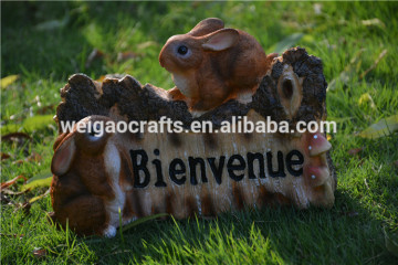 Resin rabbit Figurines animal statue for garden decoration