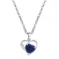 Lapis lazuli Love Heart Birthstone Prendant Colliers de pierre précieuse pour les femmes