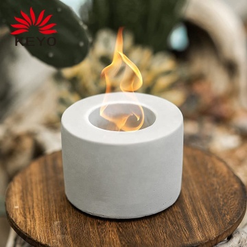 Indoor Round Portable Bio Ethanol Concrete Cement Fireplace Tabletop Fire Pit