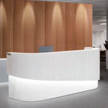White Reception Desk cash register counter modern reception front table design Manufactory