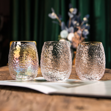 Rainbow Crystal Egg Shaped Glass Whiskey Cocktail Cup with Large Capacity
