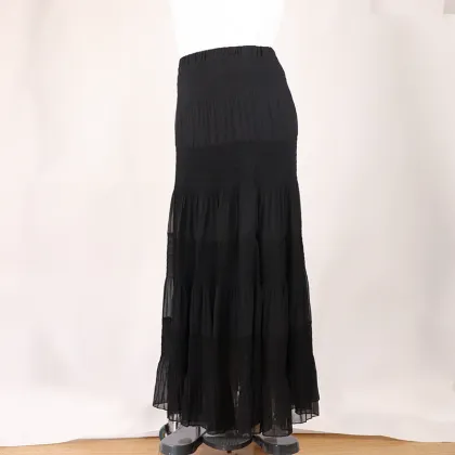 High Waist Chiffon Long Maxi Pleated Skirt