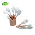 10 Pieces Wooden Handles Silicone Cooking Tools