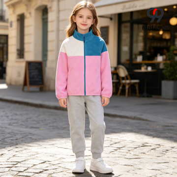 Stand Collar Fleece Jacket For Kids