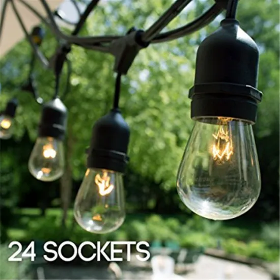 48Ft S14 Globe String Lights E26 E27 outdoor waterproof led christmas