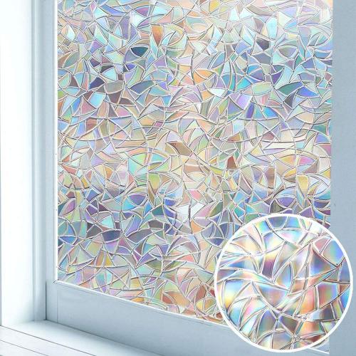 LUCKYYJ Glass Stickers for Window 3D Static Decoration Self Adhesive UV Blocking Heat Control Privacy Glass Window Sticker