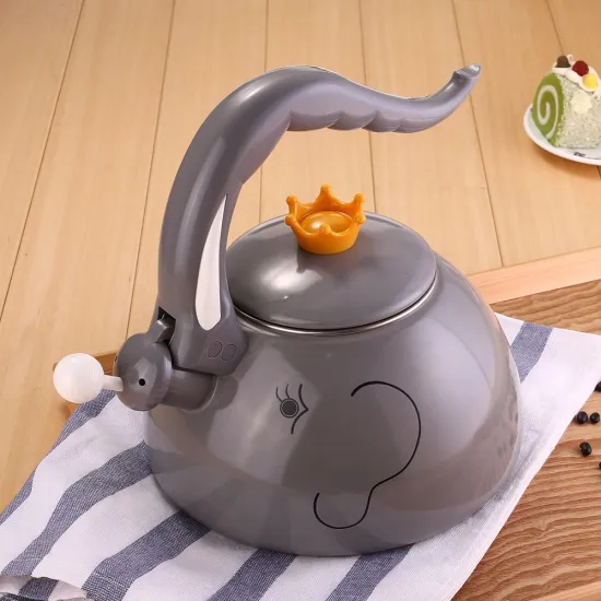 Best Selling Design Elephant Shape Enamel Whistling Kettle with Bakelite Handle
