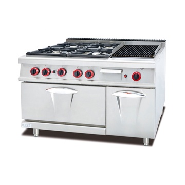 Professional 4 Burner LPG Gas Range z lawowym grillem i szafką