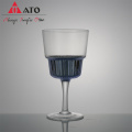 Lead free Crystal Blue Goblet Flutes Glasses