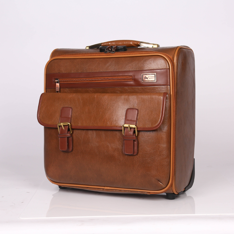  carry on PU leather luggage 