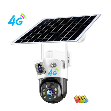 V380 Pro Dual Lens 4G/WiFi Solar Camera - 4MP/8MP PTZ HD 2K LTE NVR Wire-Free IP Camera
