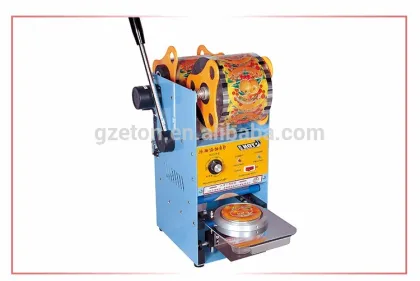 Plastic cup sealing machine for milk tea fruit juice drinks for sales